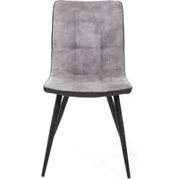 2-Pack Dining Chairs with Zip Detail - Grey, Suede