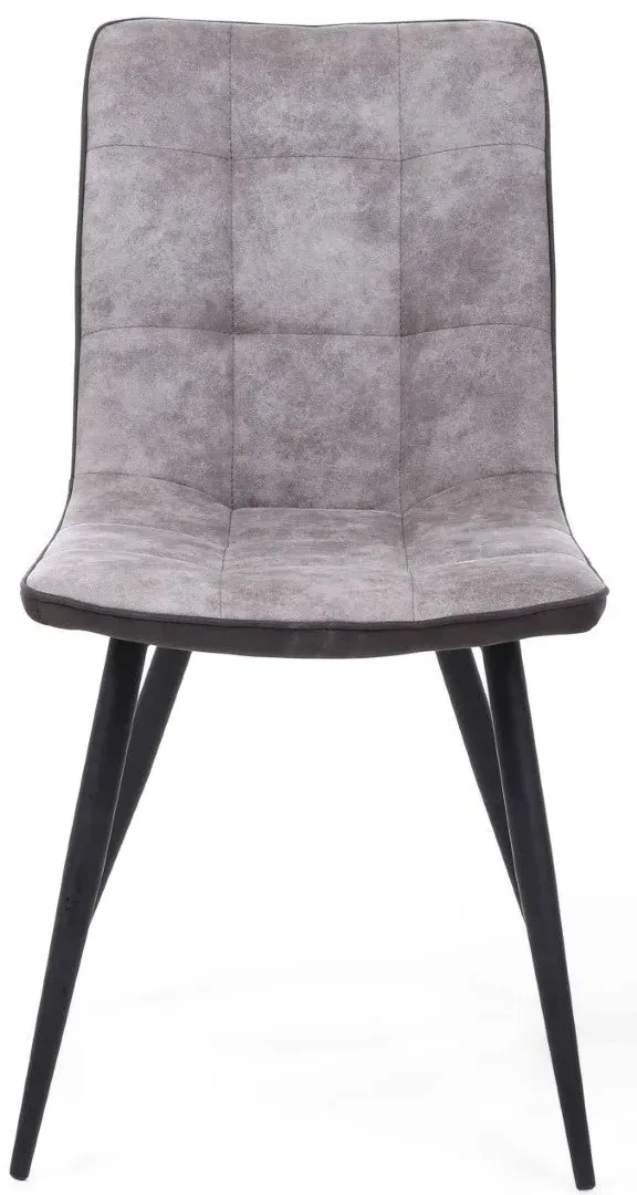2-Pack Dining Chairs with Zip Detail - Grey, Suede image