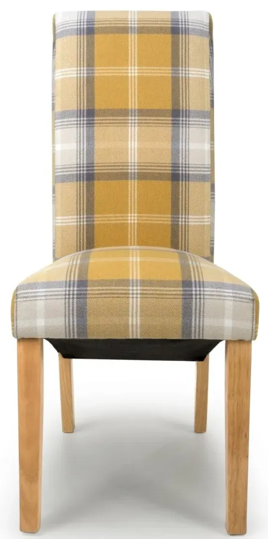 2-Pack Scroll Back Dining Chair - Yellow, Fabric image