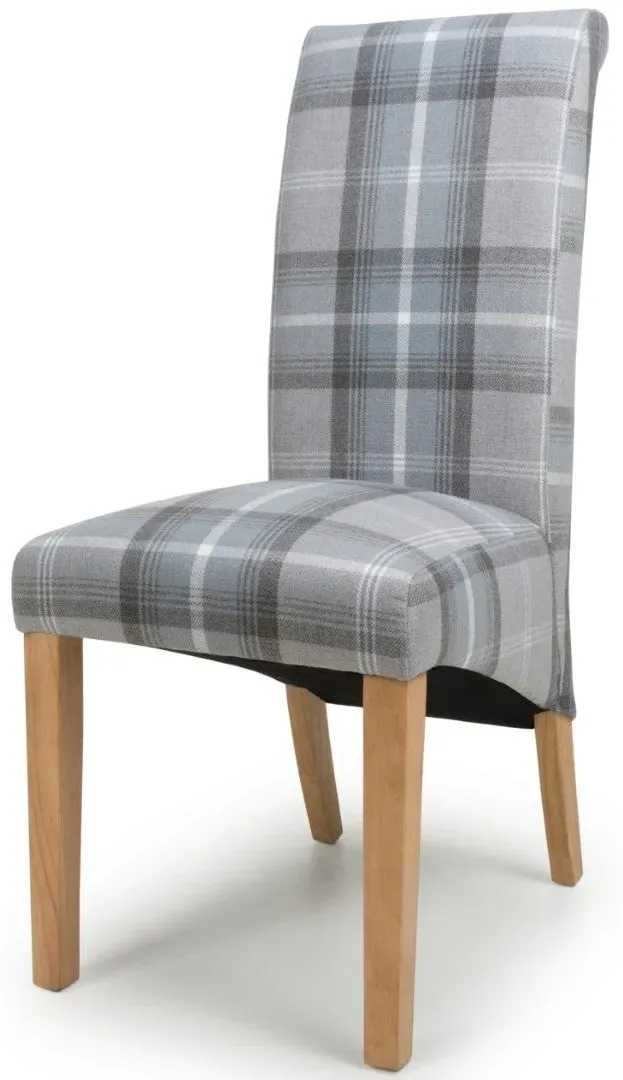 2-Pack Scroll Back Dining Chairs - Grey, Fabric image