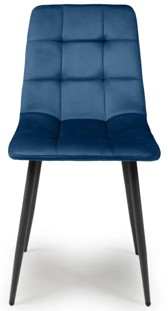 4-Pack Dining Chairs - Blue, Brushed Velvet image