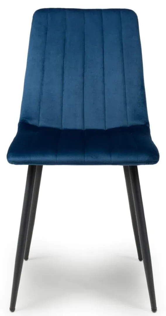 4-Pack Dining Chairs - Blue, Brushed Velvet image