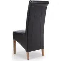 4-Pack Dining Chairs Roll Back - Black, Leather