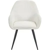 4-Pack Dining Chairs with Arms - White, Boucle