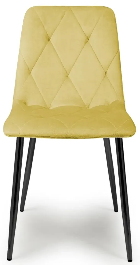 4-Pack Dining Chairs with Pleated Stitching - Mustard