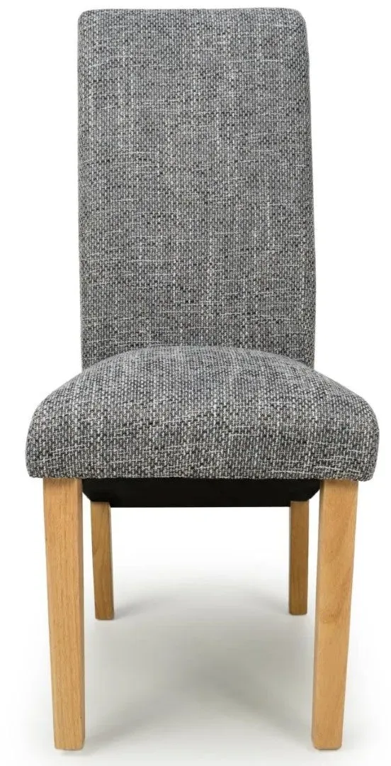 4-Pack Scroll Back Dining Chair - Grey, Tweed