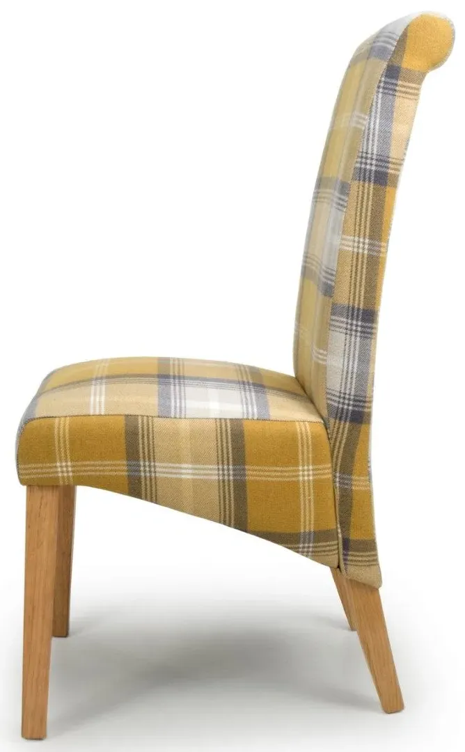 4-Pack Scroll Back Dining Chair - Yellow, Fabric