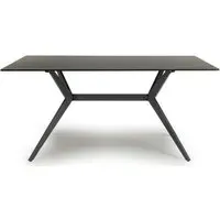 5-Piece Dining Set with X-Frame - Black, Ceramic