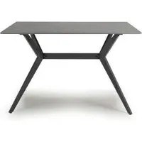 5-Piece Dining Set with X-Frame - Grey, Ceramic