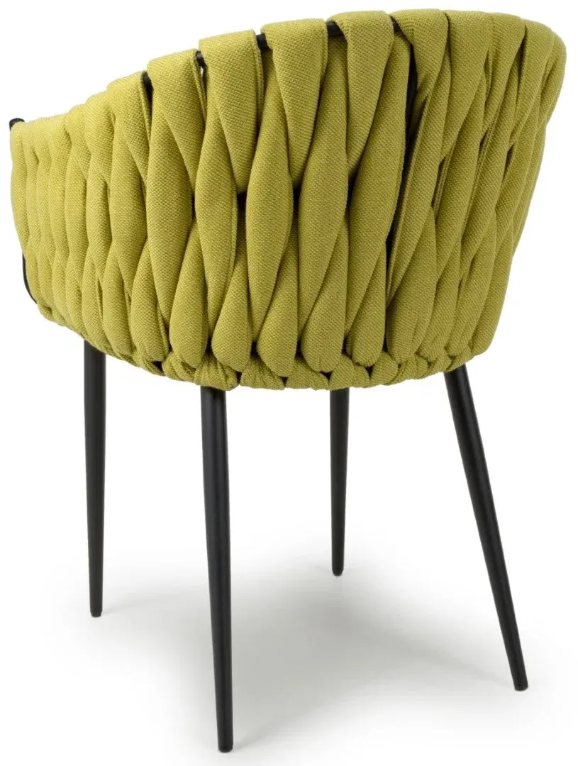 6-Pack Dining Chair with Arms - Yellow, Fabric
