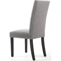 6-Pack Dining Chair with Stud Detail - Grey, Linen