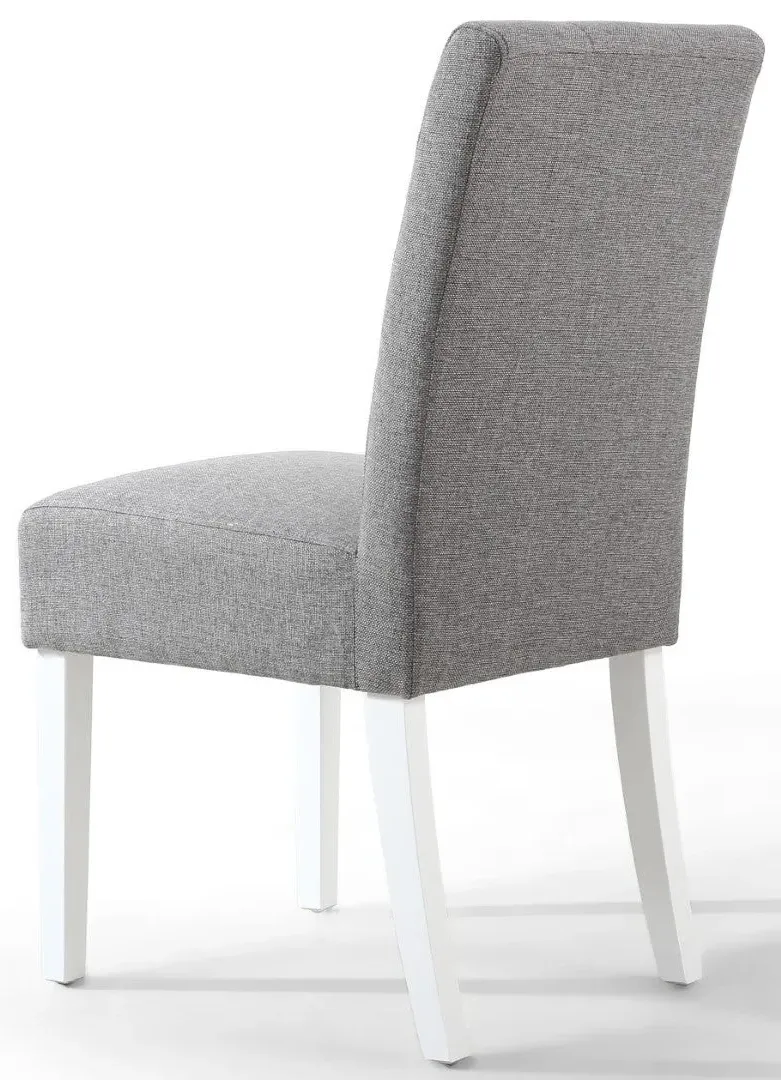6-Pack Dining Chairs with Waffle Stitch - Grey