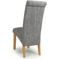6-Pack Scroll Back Dining Chair - Grey, Tweed