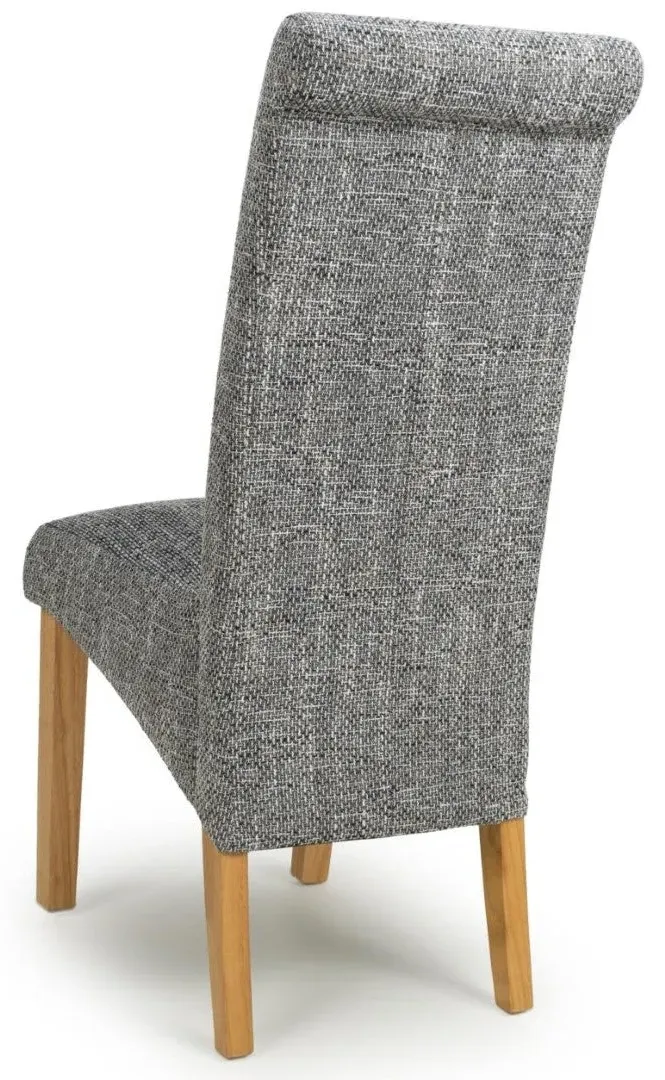 6-Pack Scroll Back Dining Chair - Grey, Tweed