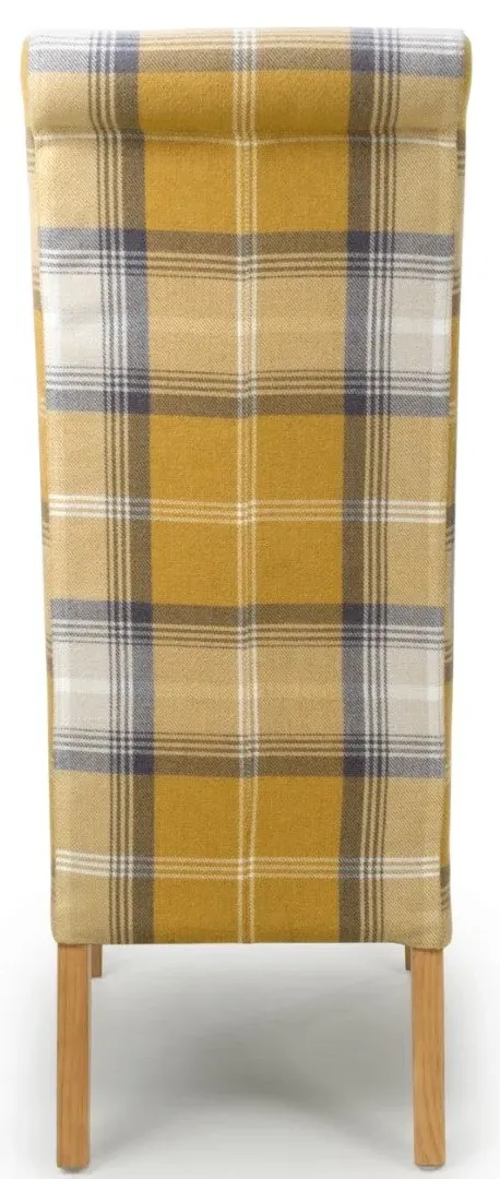 6-Pack Scroll Back Dining Chair - Yellow, Fabric