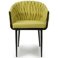 8-Pack Dining Chair with Arms - Yellow, Fabric