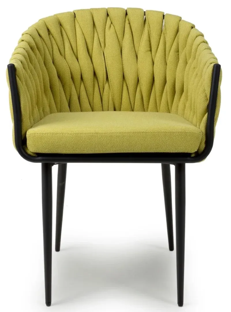 8-Pack Dining Chair with Arms - Yellow, Fabric