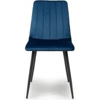 8-Pack Dining Chairs - Blue, Brushed Velvet