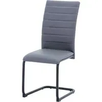 8-Pack Dining Chairs Cantilever - Grey, Leather