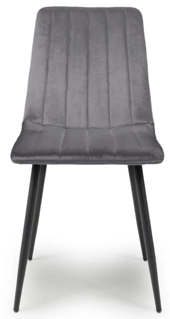 8-Pack Dining Chairs - Grey, Brushed Velvet