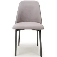 8-Pack Dining Chairs with Curved Back - Grey, Linen