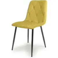 8-Pack Dining Chairs with Pleated Stitching - Mustard
