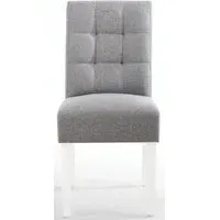 8-Pack Dining Chairs with Waffle Stitch - Grey