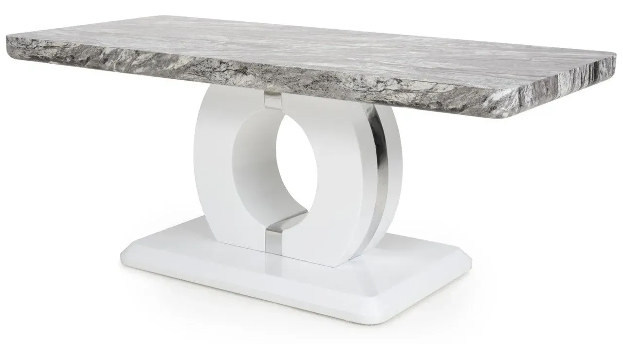 Rectangle Coffee Table Marble Effect - Grey, MDF image