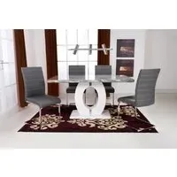 Rectangle Dining Set with 4 Chairs - Grey