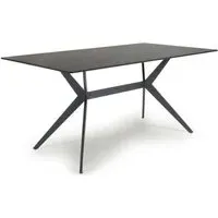 Rectangle Dining Table X-Frame - Black, Ceramic