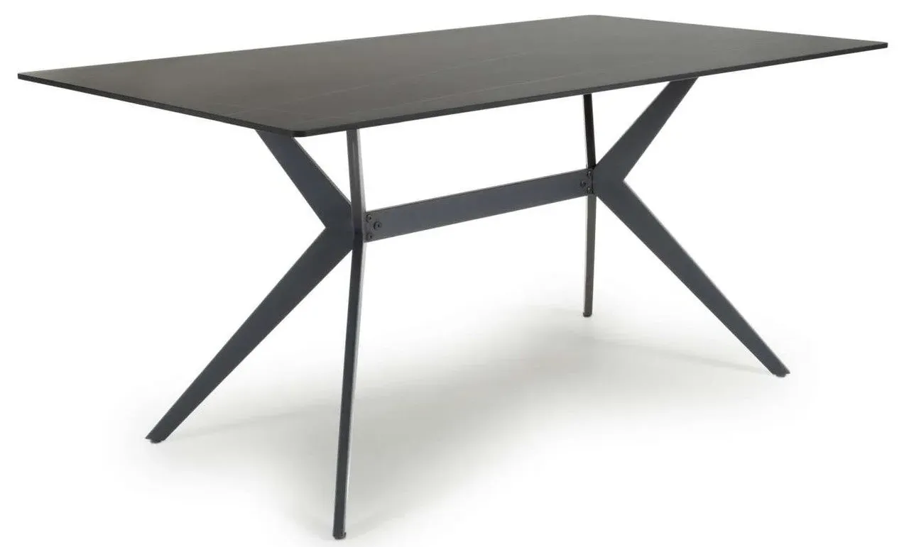 Rectangle Dining Table X-Frame - Black, Ceramic image