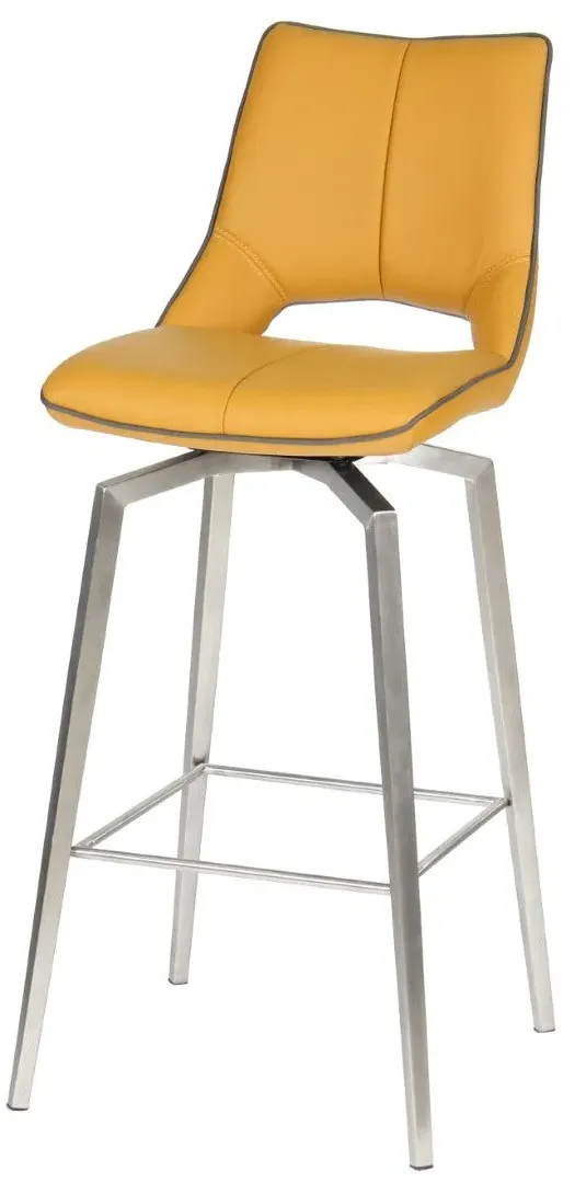 Swivel Bar Chair with Tripod Base - Yellow image