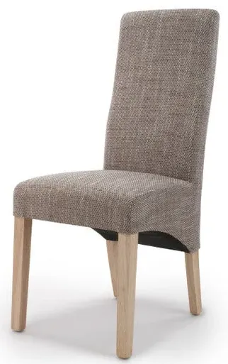 Wave Back Dining Chairs Set of 2 - Oatmeal, Tweed image
