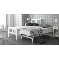 3ft Single Guest Bed with Trundle - White, Wood