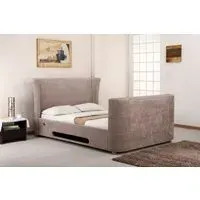 4ft6 Double TV Bed with Audio - Mink, Fabric