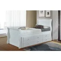 Captain Bed with Pull-Out Guest - White, Oak