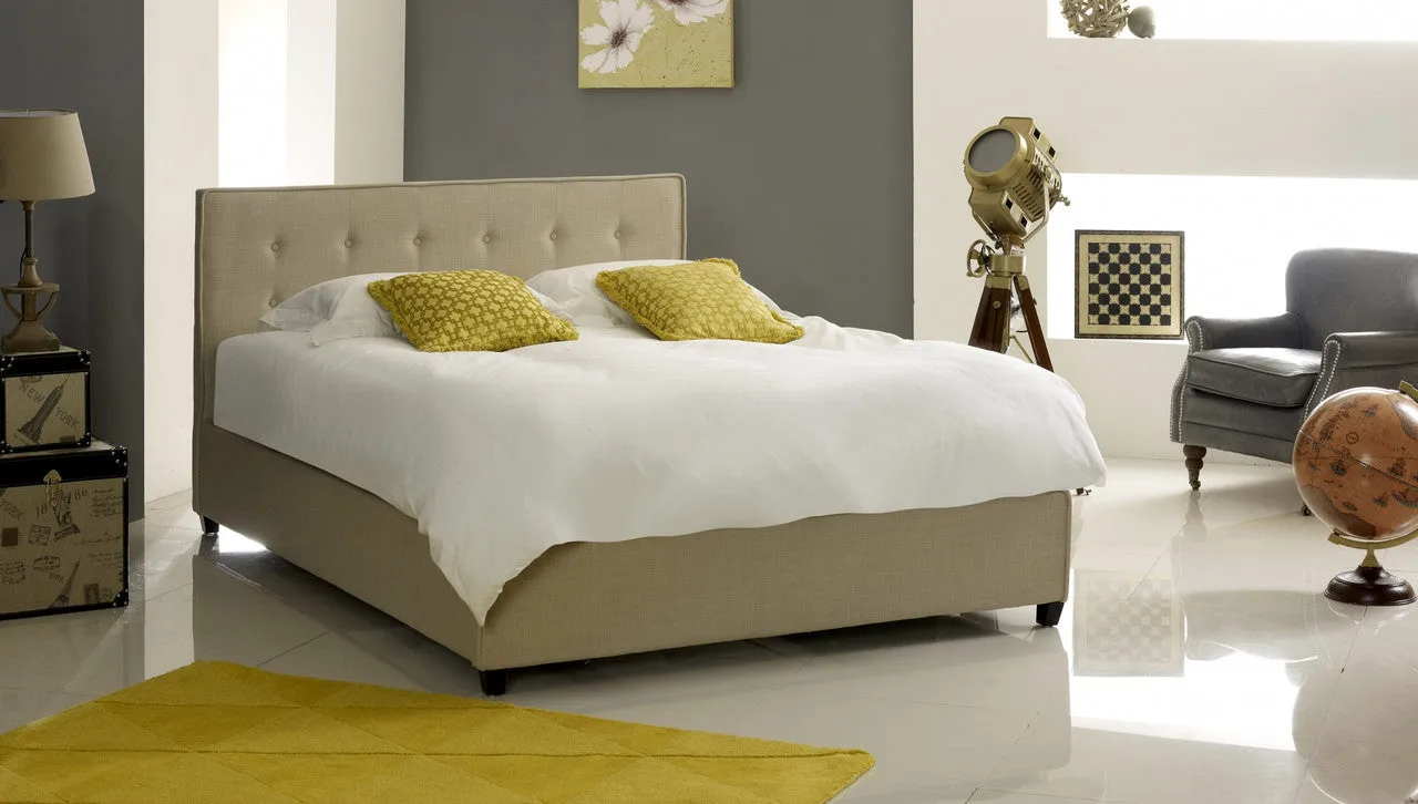 Double Bed Frame - Stone, Fabric image