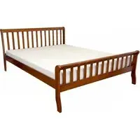 Double Bed with Curved Headboard - Oak, Wood