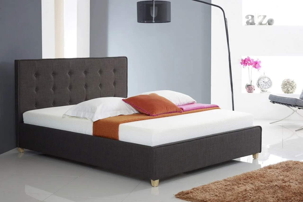 King Size Bed Frame - Charcoal, Fabric image