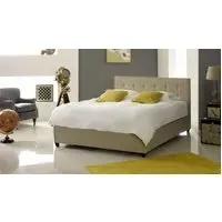 King Size Bed Frame - Stone, Fabric