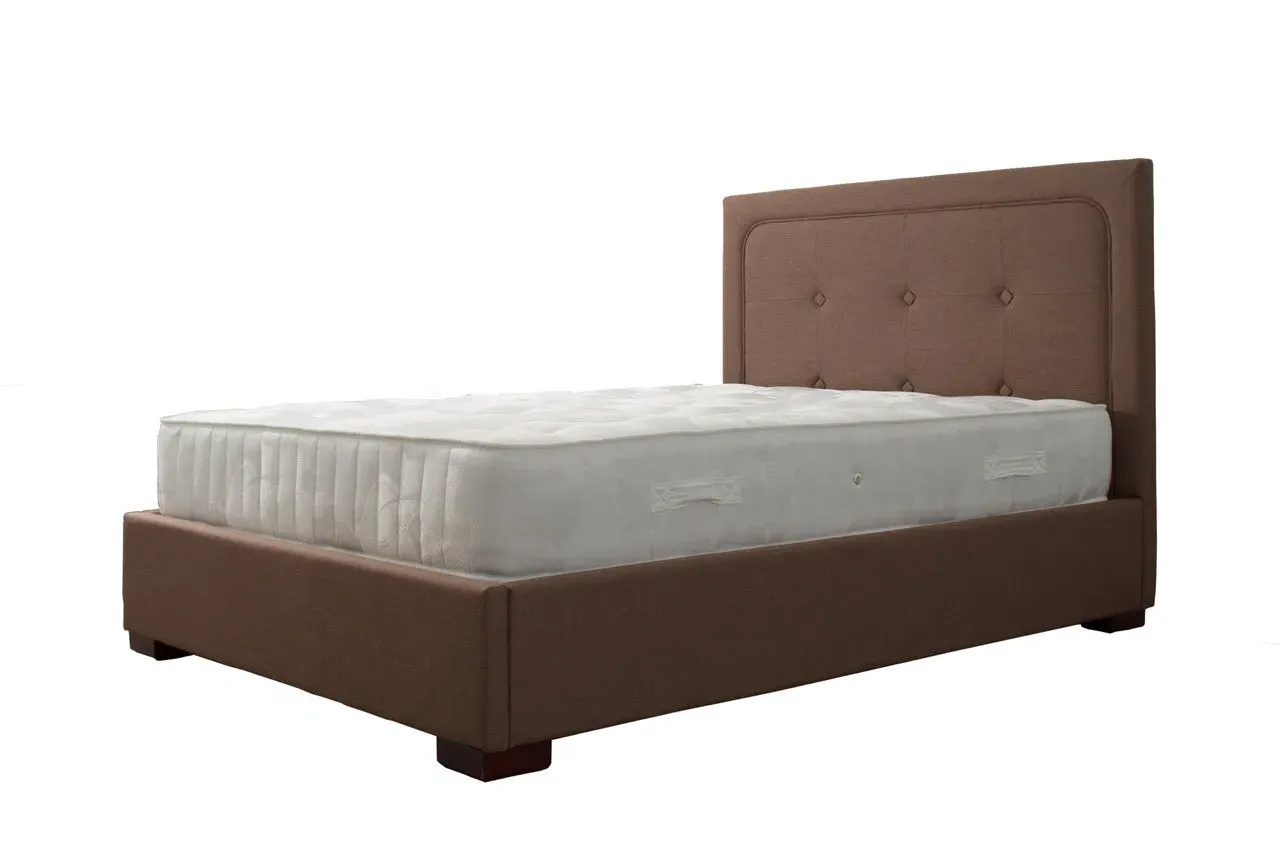King Size Ottoman Bed with Storage - Brown, Fabric image