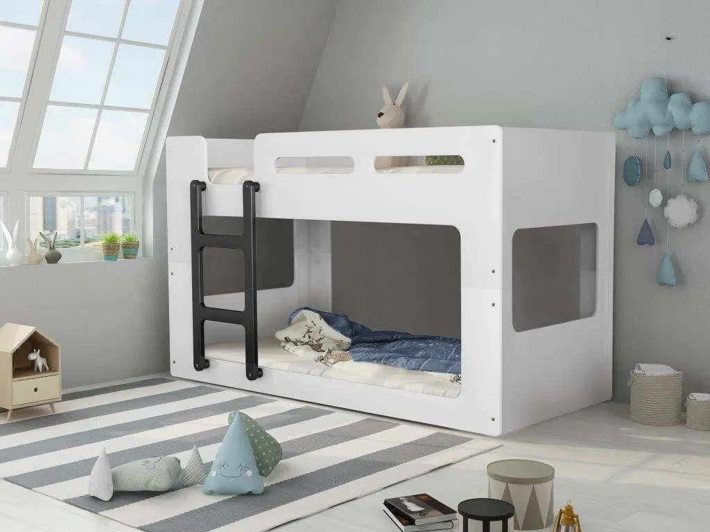 Trio Bunk Bed with Ladder - White, MDF image