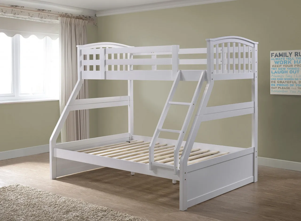 Triple Sleeper Bunk Bed with Ladder - White, Wood