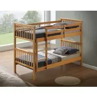 Twin Bunk Bed with Safety Rail - Beech Wood