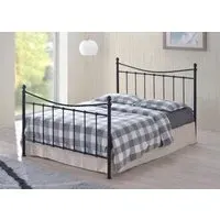 Double Bed Frame Traditional Style - Black Metal