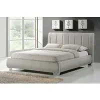 Double Bed Frame with Padded Headboard - Sand