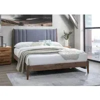 Double Bed Frame with Sprung Slats - Dark Grey