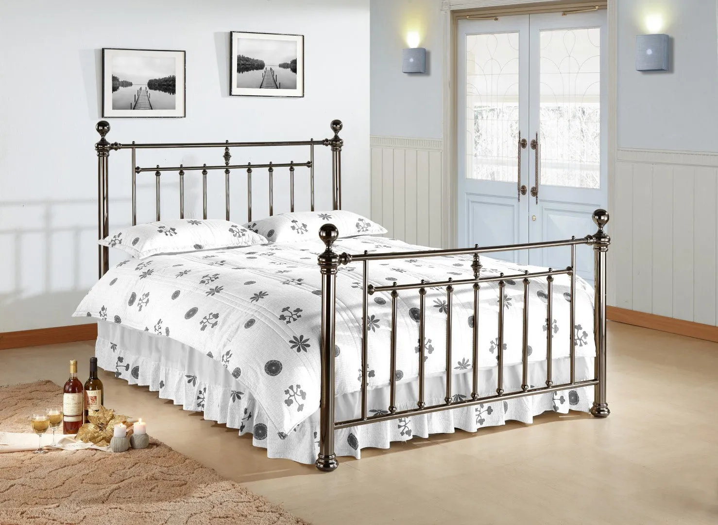 Double Metal Bed Frame - Black Nickel image