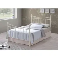 King Size Bed Frame - Ivory, Metal