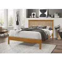 King Size Bed Frame Shaker Style - Oak, Wood